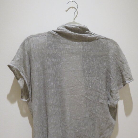 MARGARET O'LEARY 100% Linen Loose Fit Cowl Neck To Neutral Tan Beachy - Size S - Picture 10 of 12